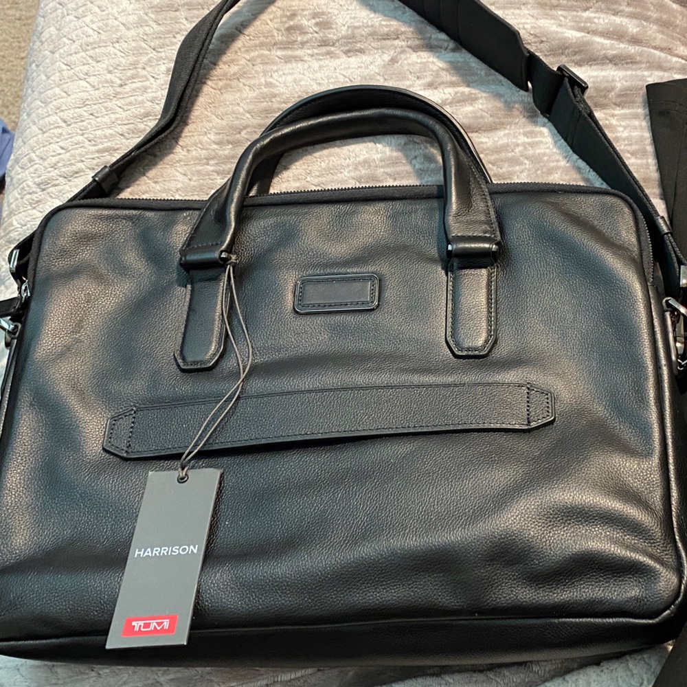 Tumi Harrison Sleek Black Briefcase